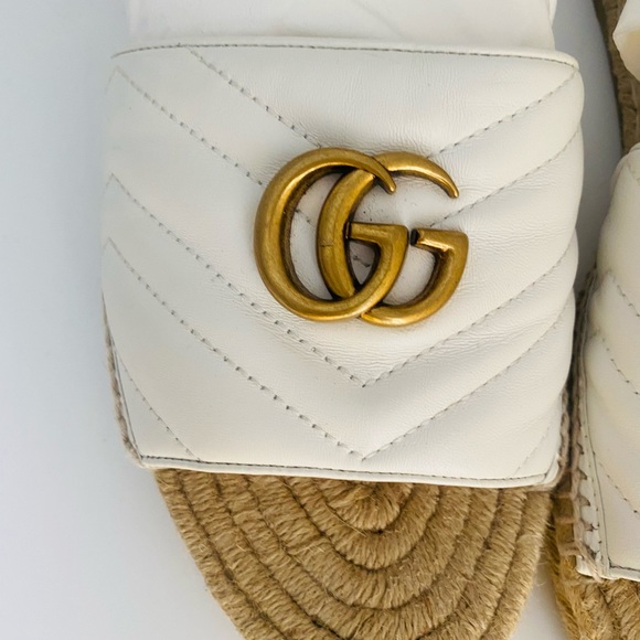 GUCCi Napa Marmont GG espadrille slides - Picture 2 of 9